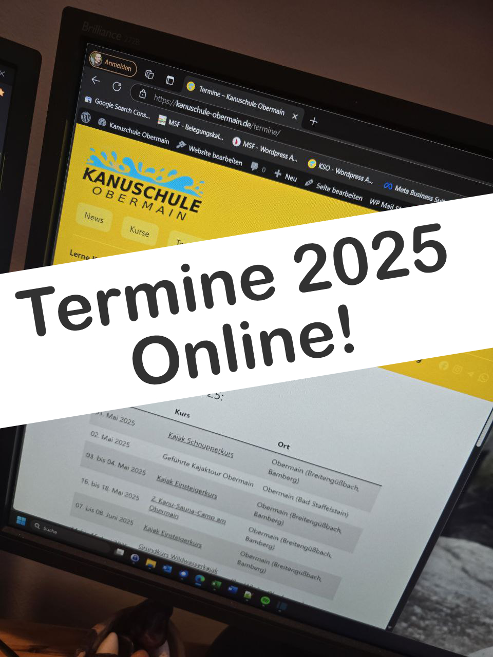 TERMINE für 2025 Online!